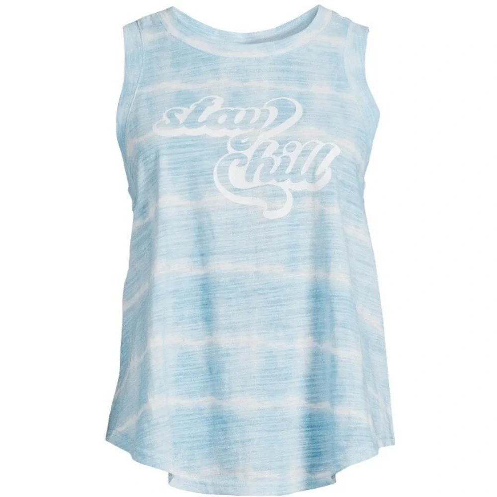 Secret Treasures Womens Sleep Tank Top Small 4-6 New with Tags Stay Chill Blue